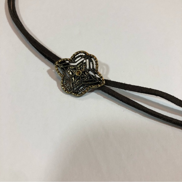 27” Brown Leather Necklace with Sliding Charm - Picture 5 of 6